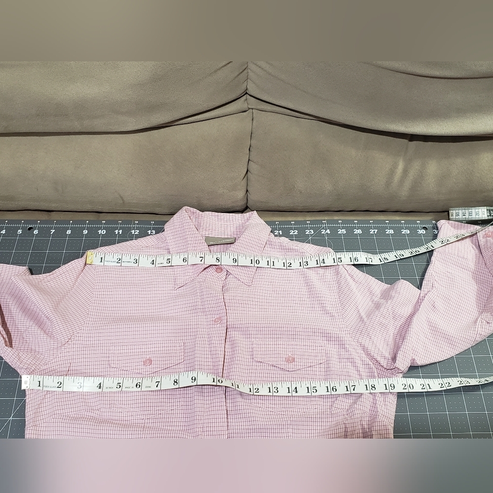 Croft & Barrow Pink Black Button Down Top Sz S - Picture 6 of 7